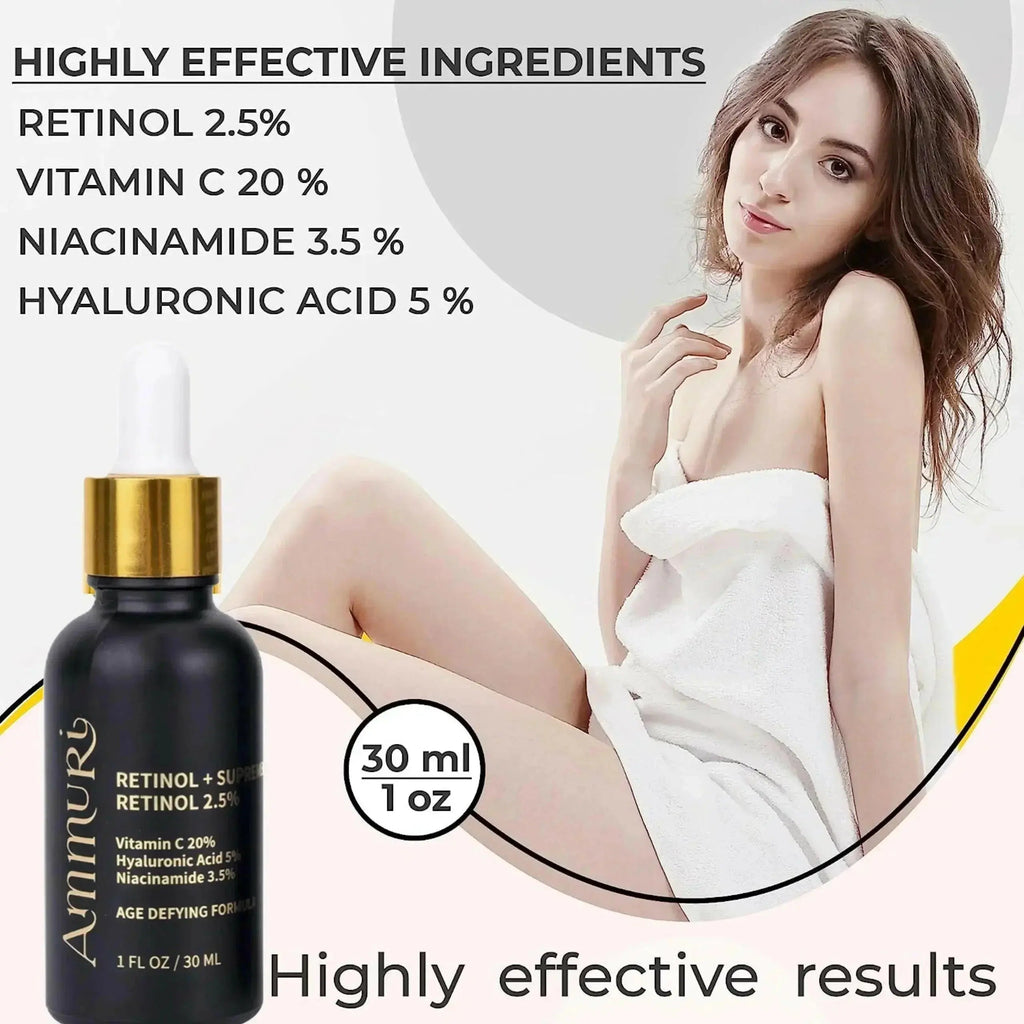 Ammuri Retinol Supreme 2.5% Serum – Anti-Aging Treatment - Age-Defying Formula