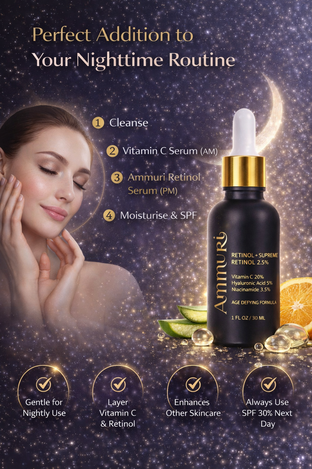 Ammuri Retinol Supreme 2.5% Serum – Anti-Aging Treatment - Age-Defying Formula