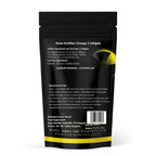 Nuke Nutrition Omega 3 Softgels packaging with black and yellow design on a white background