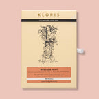 Kloris muscle and joint patch packaging on a pink background