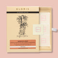 Kloris muscle and joint patch packaging on a pink background