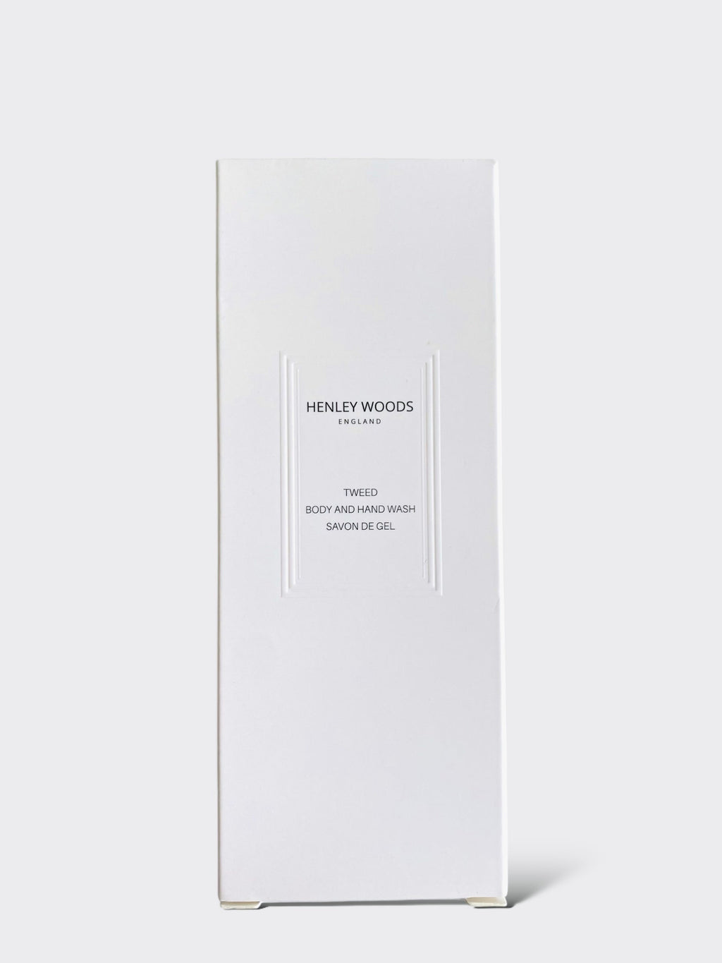 White box with 'HENLEY WOODS' branding on a white background
