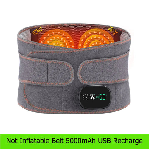 Gray heating belt with digital display on a white background