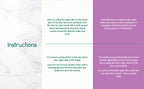 Instructions for using a jade roller on a marble and purple background